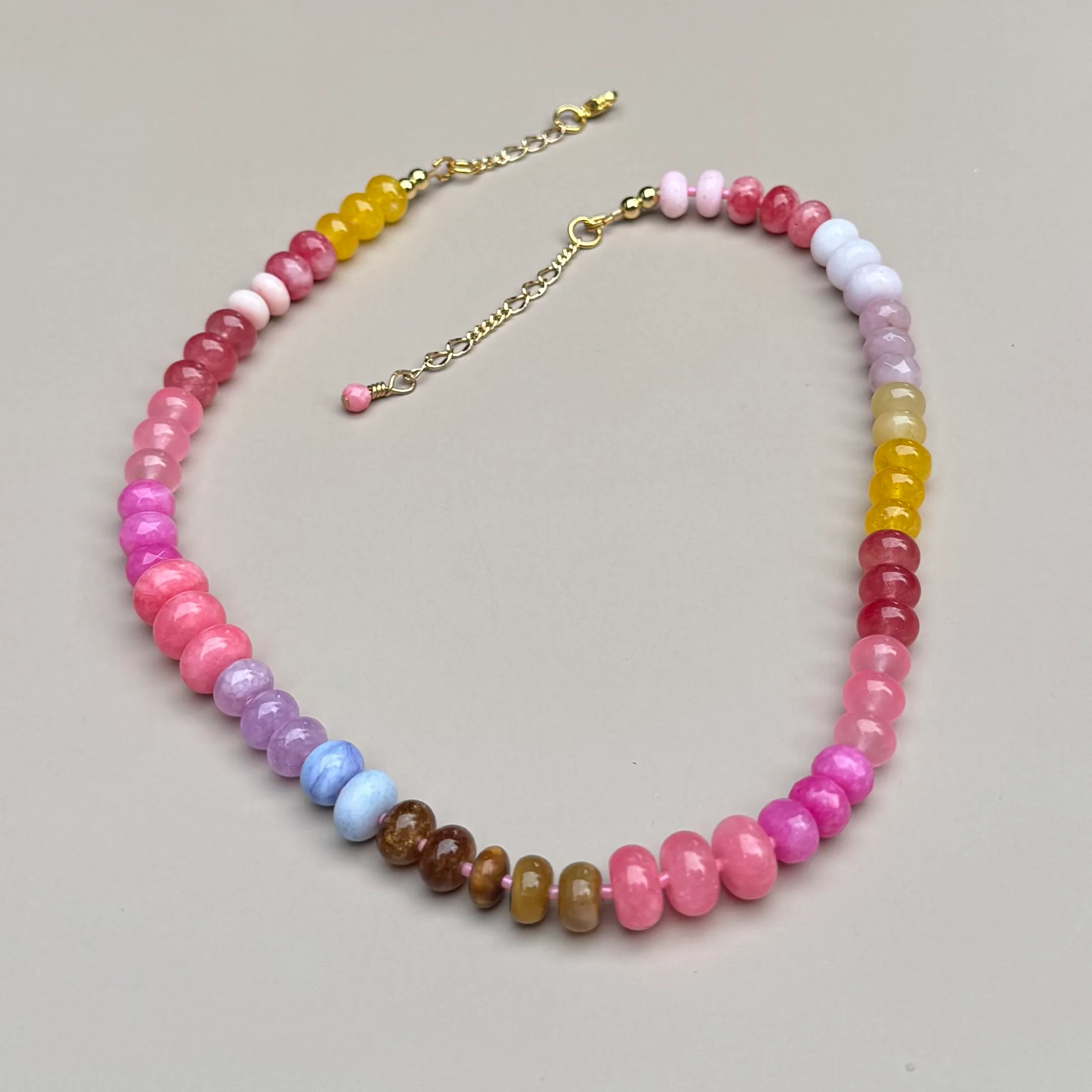 the rosa necklace - pinks + brown